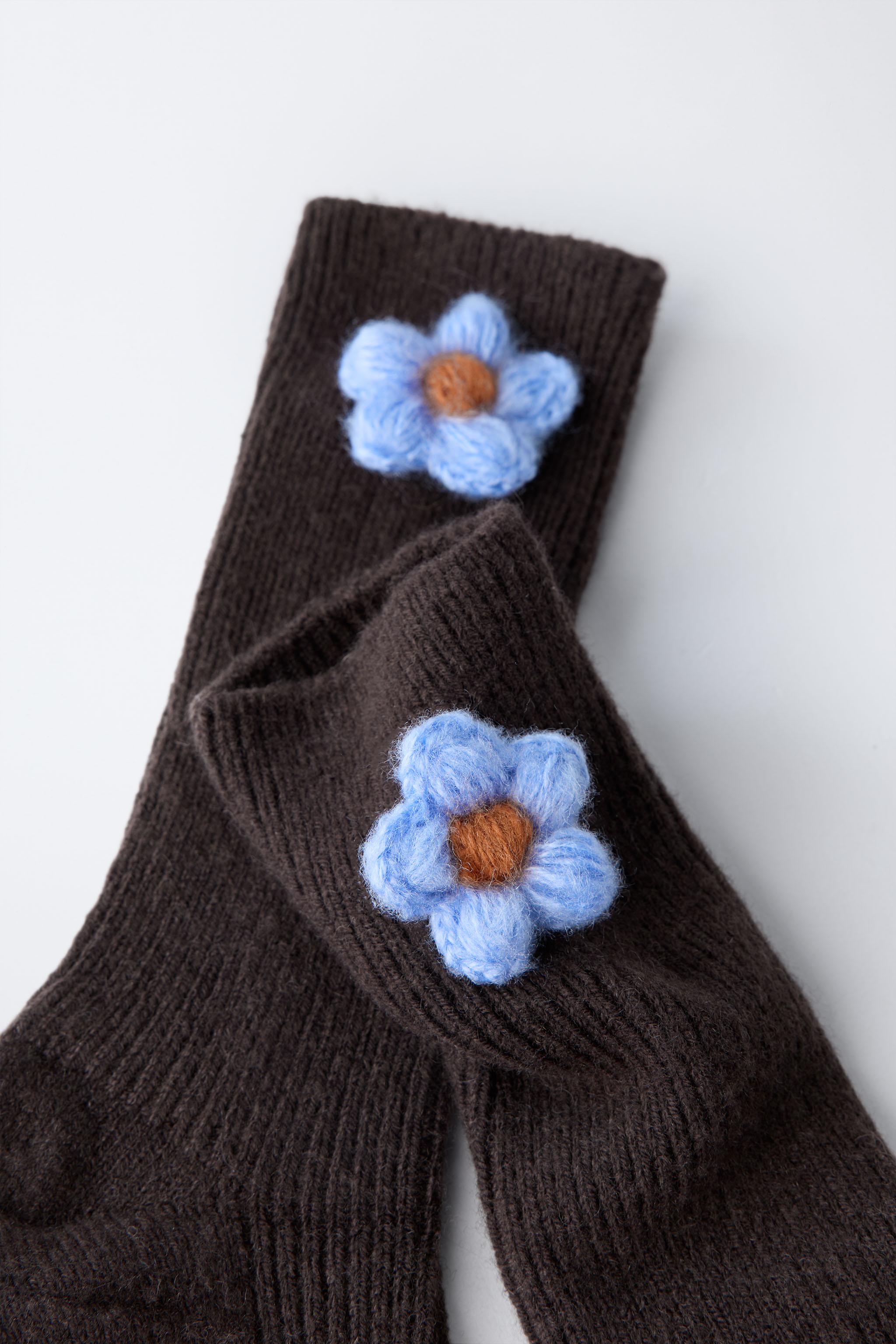CHAUSSETTES FLEUR AVEC LAINE
